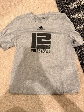 adidas Light Gray Crewneck Tee with Subtle Logo